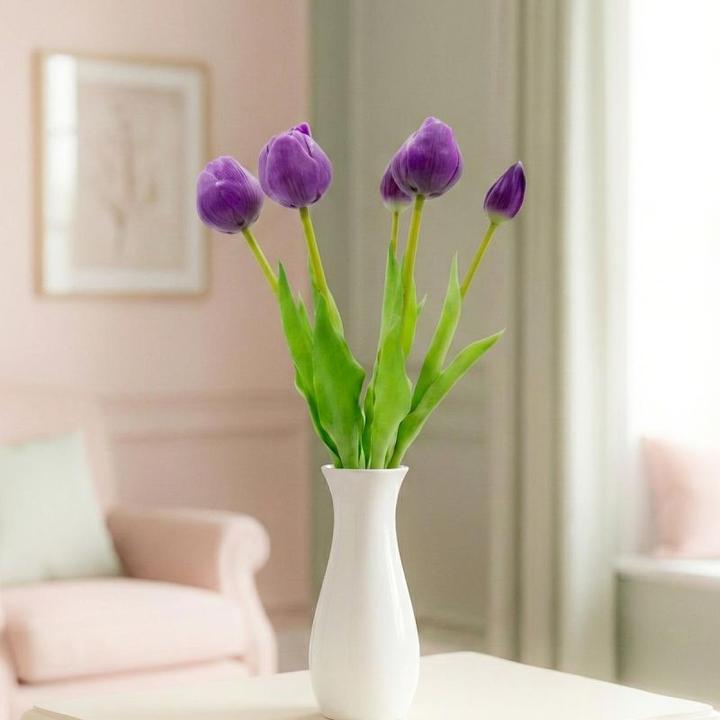 Produktbild Saska Garden Bukiet 5 Tulipanów Piwoniowych Fioletowych 39cm Jak żywych Dekoracja Wiosenna (39 cm)