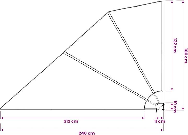 Produktbild vidaXL Seitenmarkise (1.60 m)