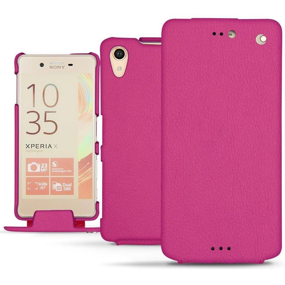 Noreve Lederschutzhülle vertikal (Sony Xperia X Performance), Smartphone Hülle, Rosa