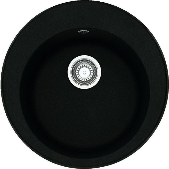 Produktbild Franke Stone washbasin Ronda, ROG 610-41, plug valve, Onyx (Aufsatzspülbecken, 51 cm, 51 cm)