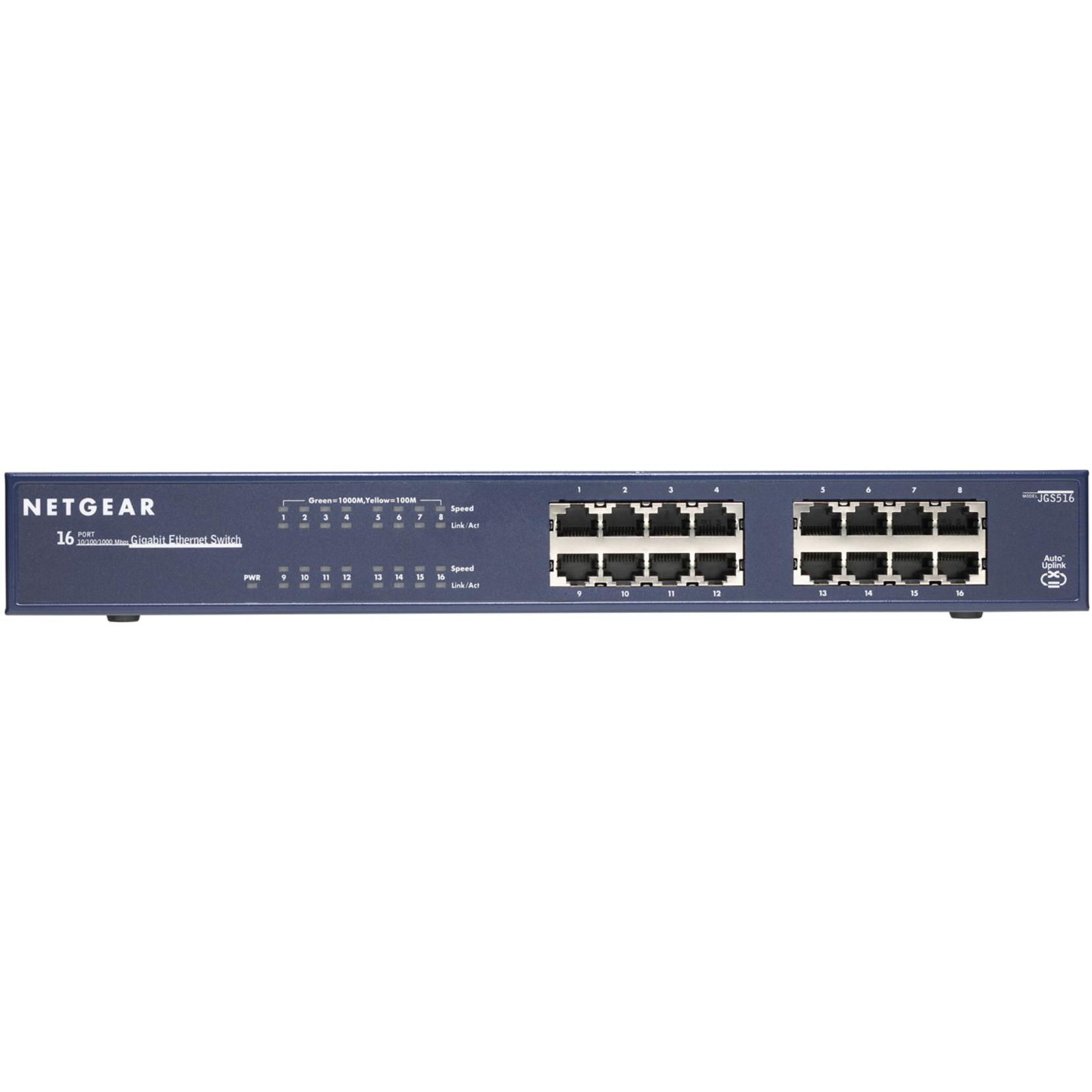 Netgear Jgs516 (16 Ports), Netzwerk Switch, Schwarz