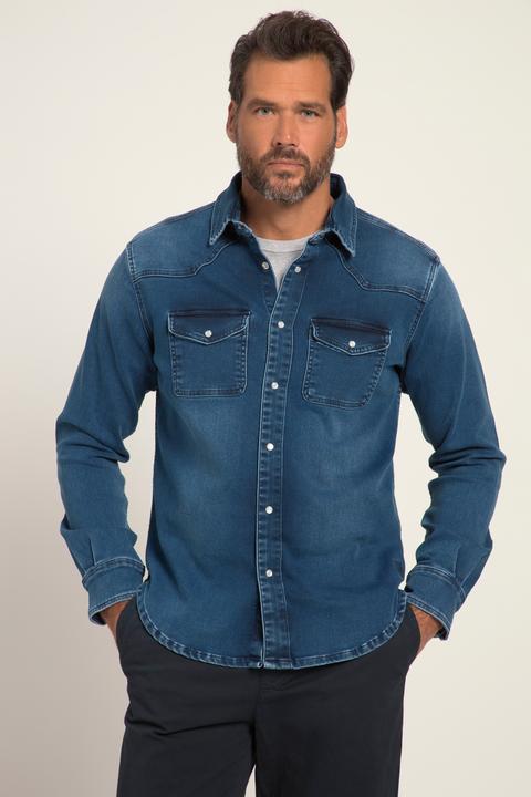 Immagine prodotto JP1880 Jeanshemd, FLEXNAMIC®, Denim, Langarm, Kentkragen, Modern Basic Fit, Western Look (8XL)