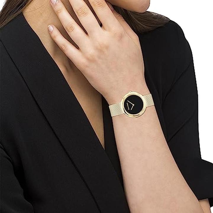 Actual product image Calvin Klein Womens Analogue Quartz Watch with Stainless Steel Strap 25200012 Gold Classic (Analogue wristwatch, 34 mm)