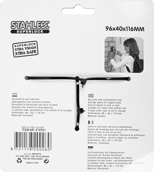 Actual product image Stahlex Key safe + combination lock plastic