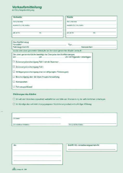 Nutritional values and ingredients Rnk 25 RNK-Verlag 586 Motor vehicle sales contracts