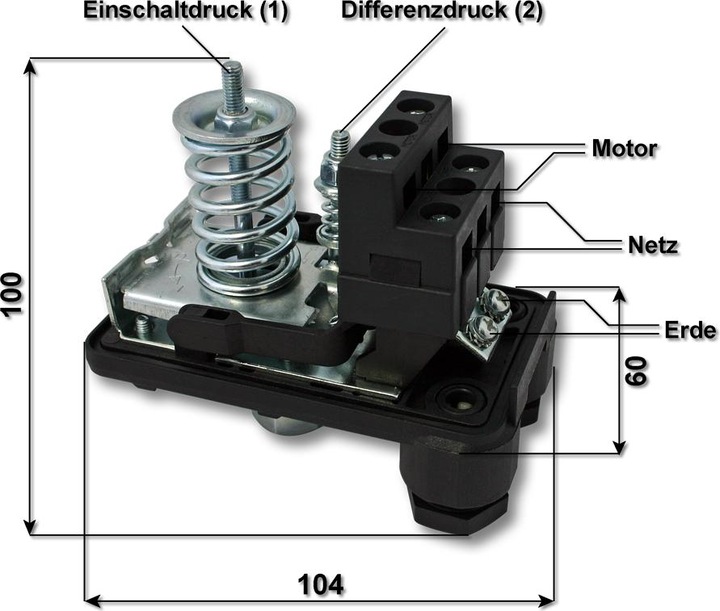 Immagine prodotto Wiltec Pressostato SK-9 230V monofase Pressostato pompe per acquedotti domestici (Pompa acqua sanitaria)