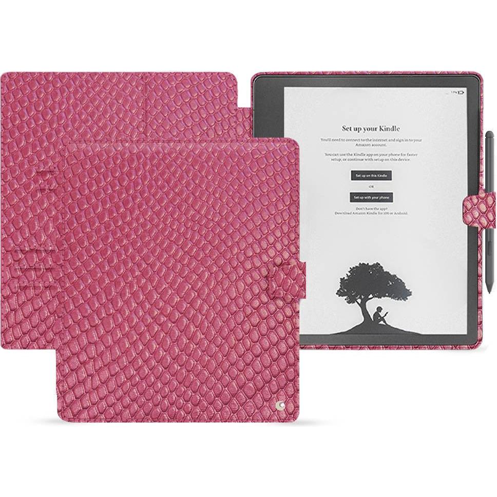 Noreve Lederschutzhülle Amazon Kindle Scribe, eReader Zubehör, Rosa