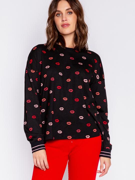 Produktbild Pj Salvage Pyjama Oberteil "Be mine" schwarz/klein gemustert (XS)