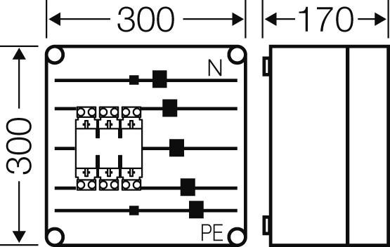 Actual product image Hensel HEN Mi 6214 Mi-NH fusegeh. Mi 6214, 1xNH 00, 3-pole, busbar 630 A (Housing)