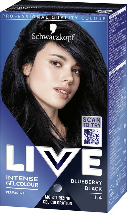 Actual product image Schwarzkopf Live Intense Gel Colour 1.4 Blueberry Black (1.4)