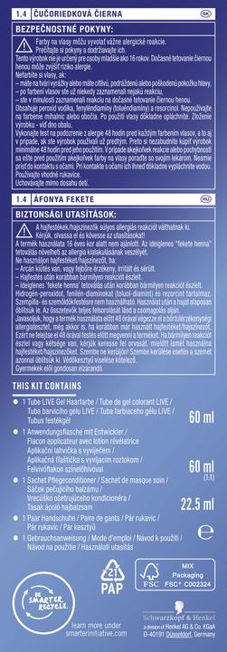 Actual product image Schwarzkopf Live Intense Gel Colour 1.4 Blueberry Black (1.4)