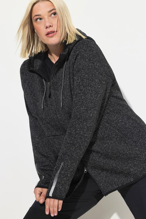 Produktbild Ulla Popken Strickfleece-Jacke, Teddyfleece, 2-Wege-Zipper, Reflektor (42, 44)