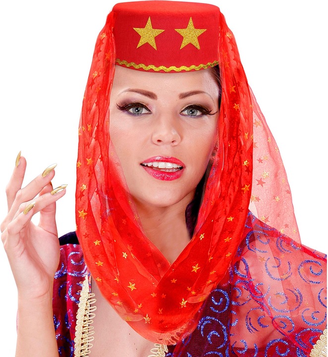 Produktbild Widmann Orientalischer Haremshut mit Schleier Rot