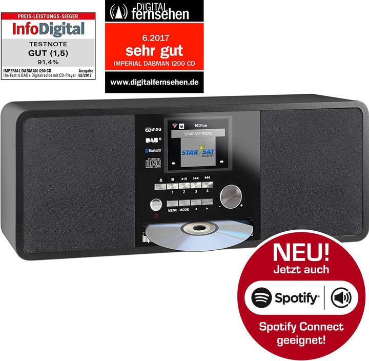 Productafbeelding Imperial Dabman i200 CD (Internet radio, DAB+, VHF, FM, Bluetooth, WiFi)