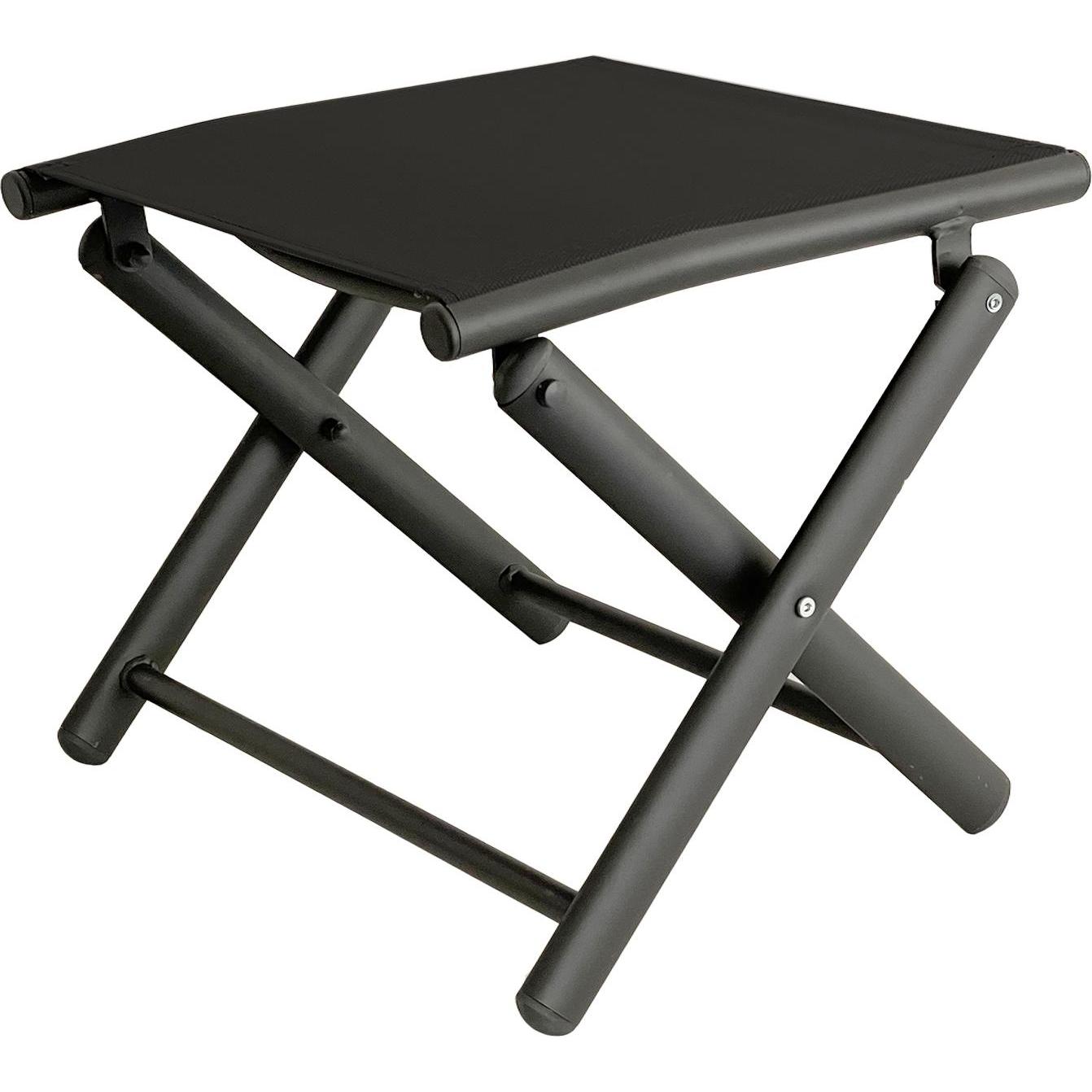 Mojawo, Gartenstühle, Garten Klapphocker / Fusshocker Metall - Textilen Anthrazit / Schwarz