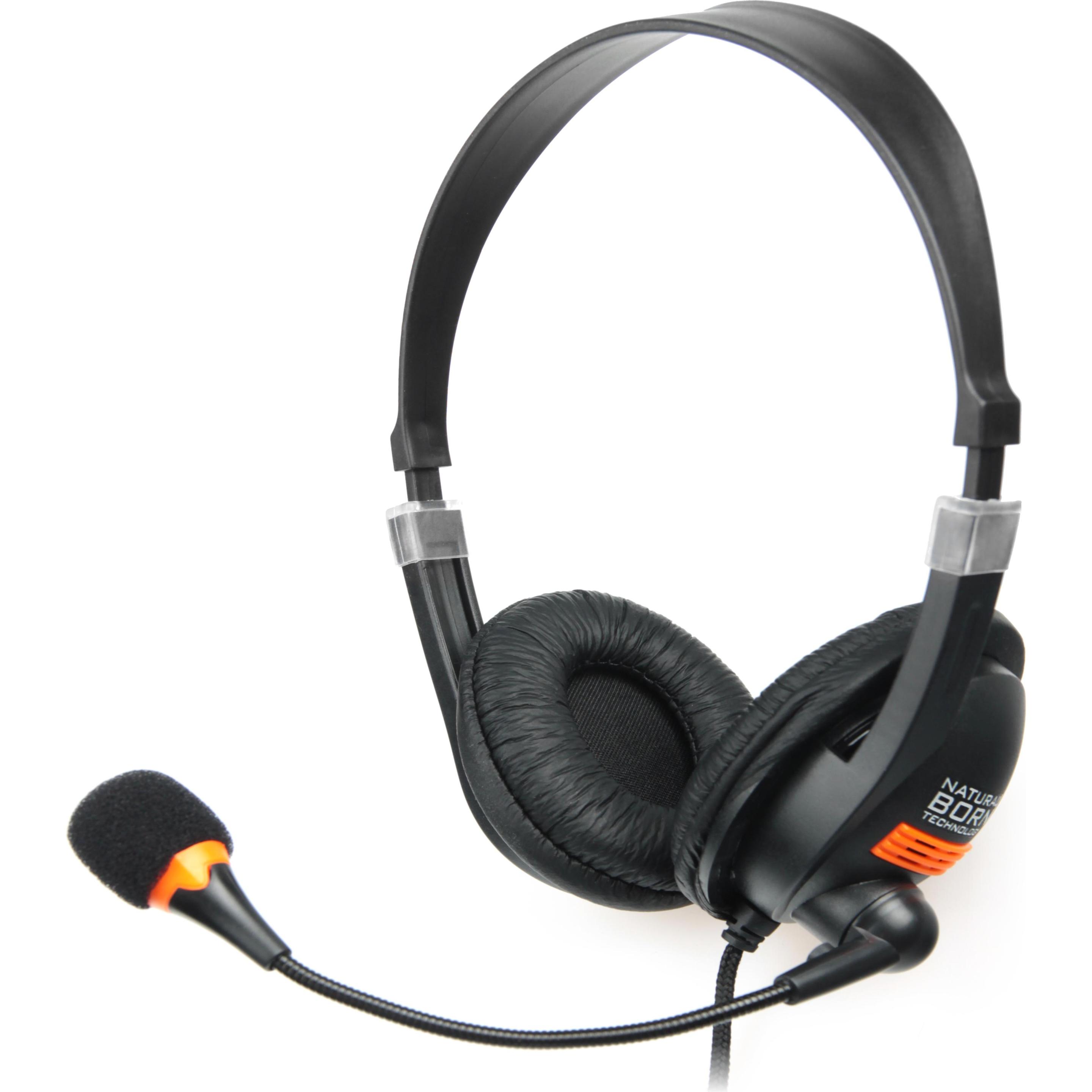 Genesis NATEC NSL-0294 Natec Drone Headphones + Microphone, 2 x Mini Jack 3,5mm (Kabelgebunden), Kopfhörer, Schwarz, Ora...