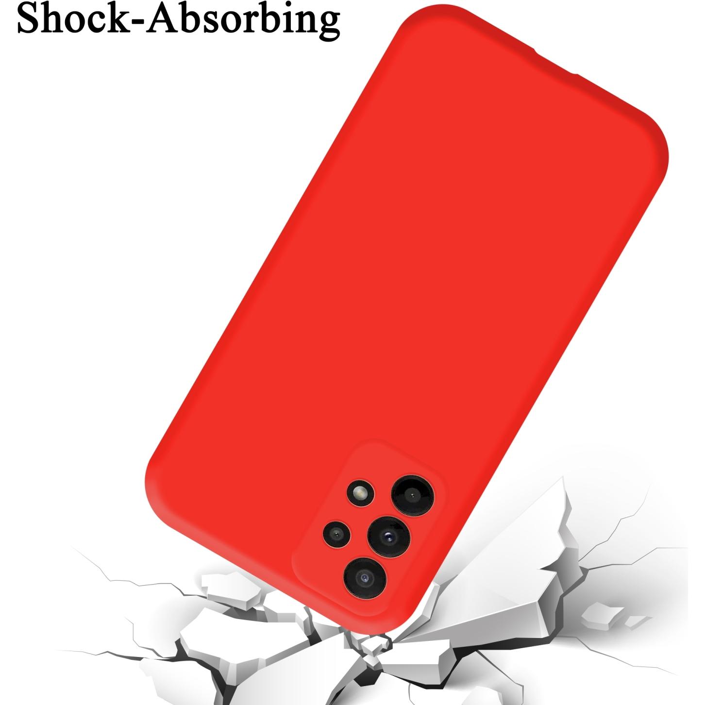 Thumbnail - Cadorabo TPU Liquid Silicone Case Hülle für Samsung Galaxy A23 4G (Samsung Galaxy A23), Smartphone Hülle, Rot