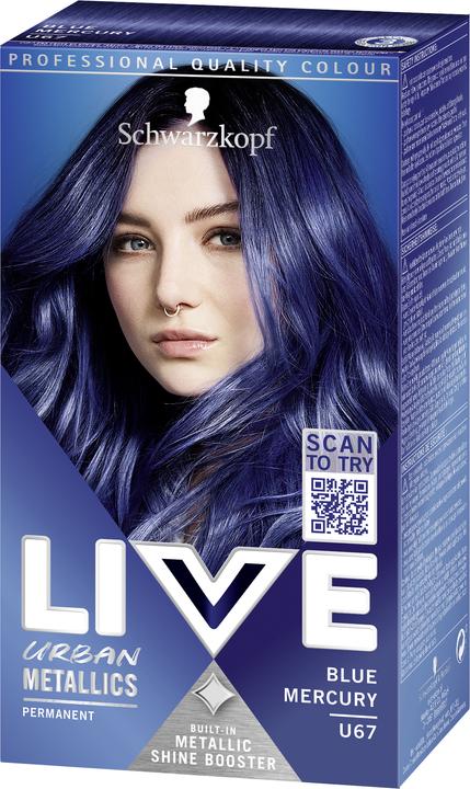 Actual product image Schwarzkopf Live Intense Colour U67 Blue Mercury (U67 Blue Mercury)