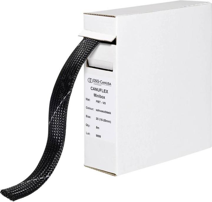 Immagine prodotto DSG Canusa 8694006951 Manicotto intrecciato in poliestere nero da 6 a 12 mm 10 m (Tubo cavi, 1000 cm)