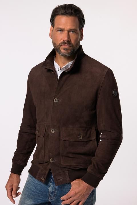 Image du produit JP1880 Veste en cuir, daim, col montant, patte de boutonnage (3XL)