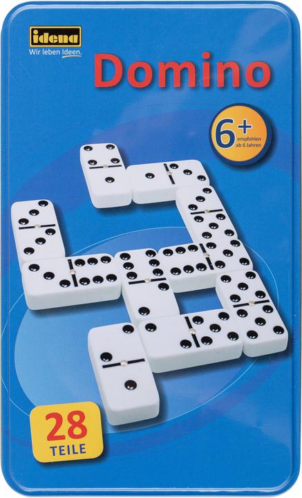 Actual product image Idena Domino game in metal box (German)
