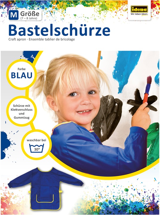 Actual product image Idena Craft apron blue,f. Age 7-8 years