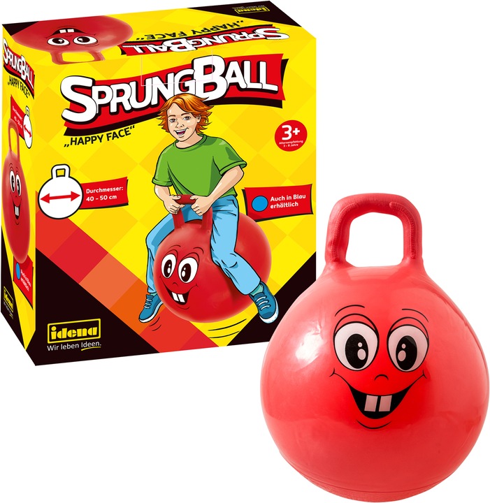 Actual product image Idena Bouncy ball red Happy Face, Ø 45-50cm
