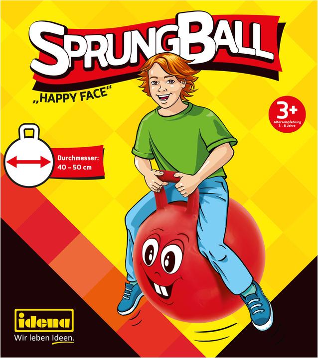 Image du produit Idena Balle de saut rouge Happy Face, Ø 45-50cm