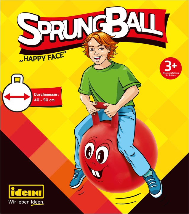 Actual product image Idena Bouncy ball red Happy Face, Ø 45-50cm