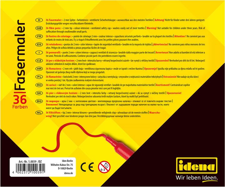 Actual product image Idena Fibre-tip pens 36 pieces Line width: 2 mm (36x)