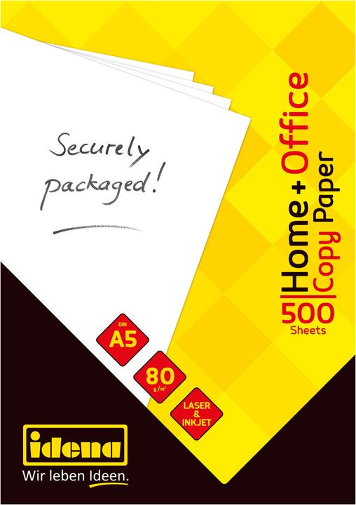 Image du produit Idena Papier à copier A5 80g blanc 500 feuilles Home (80 g/m², A5)
