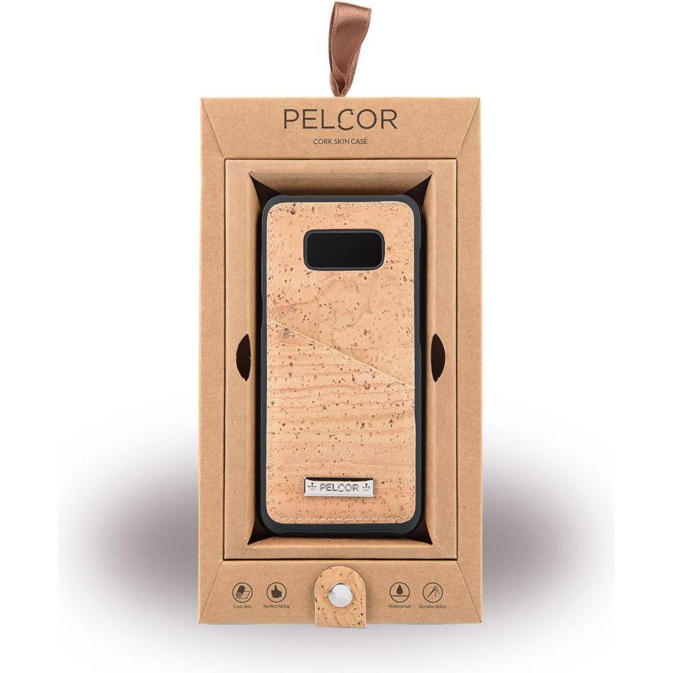 Thumbnail - Pelcor Kork Karten Hardcover (Samsung Galaxy S8+), Smartphone Hülle, Braun, Schwarz