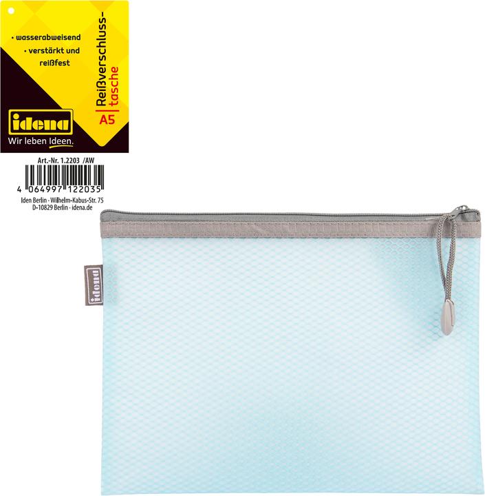 Idena Zip Pocket A5 Mesh blue (A5, 1x)