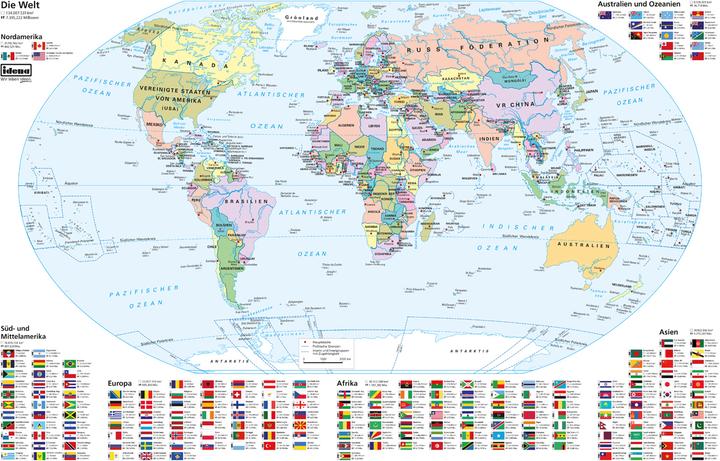 Immagine prodotto Idena Blocco da tavolo PP 58,5x38,5cm Mappa del mondo