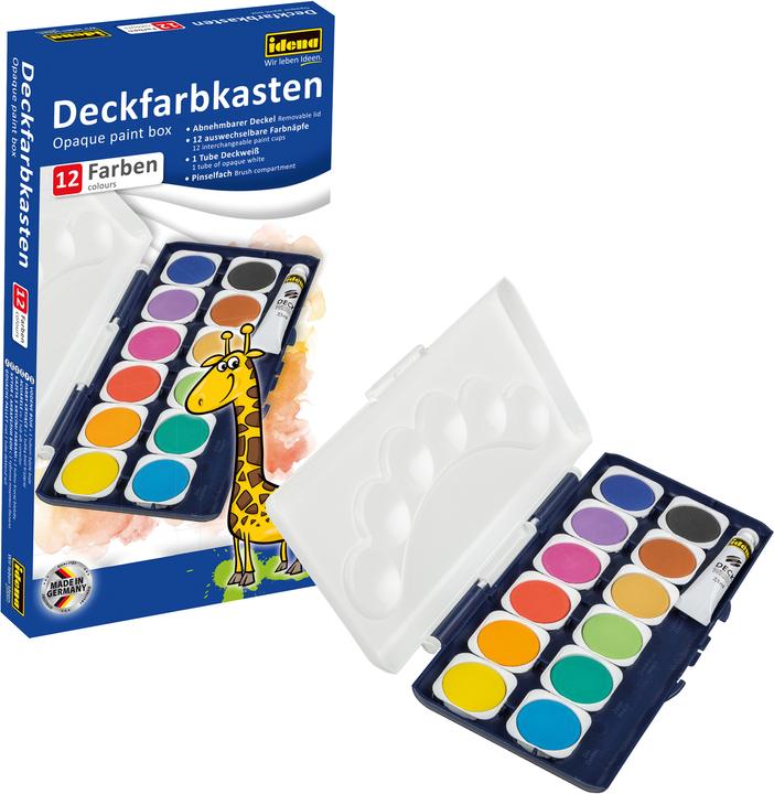 Produktbild Idena Deckfarbkasten 12er 1 Tube Deckweiss (Mehrfarbig, 12 ml)