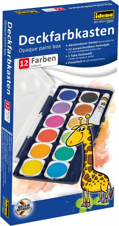 Produktbild Idena Deckfarbkasten 12er 1 Tube Deckweiss (Mehrfarbig, 12 ml)