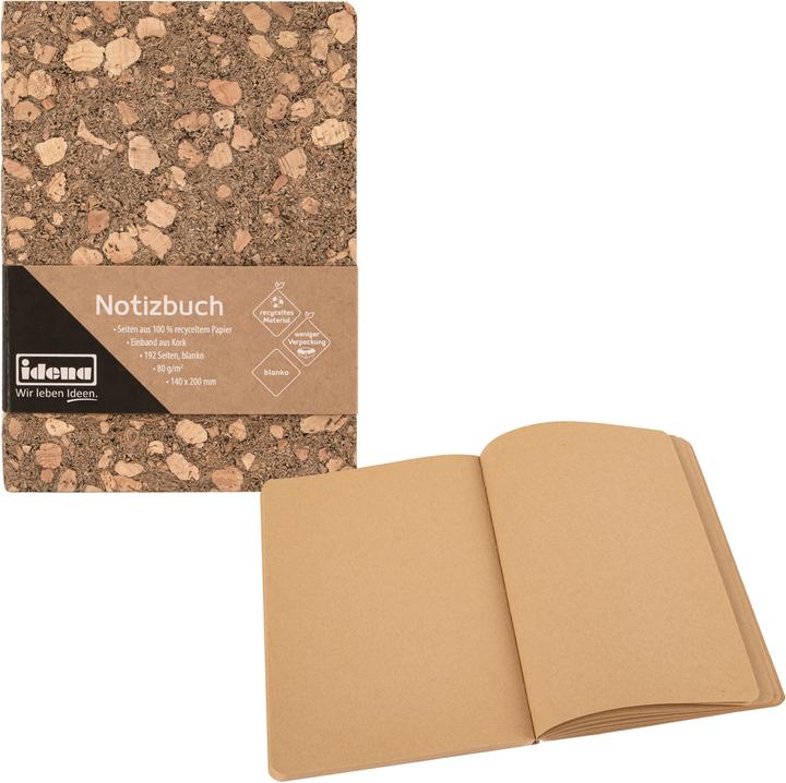 Produktbild Idena Notizbuch Kork blanko 192 Blatt 20x14cm (14 x 20 cm, Blanko, Harter Einband)