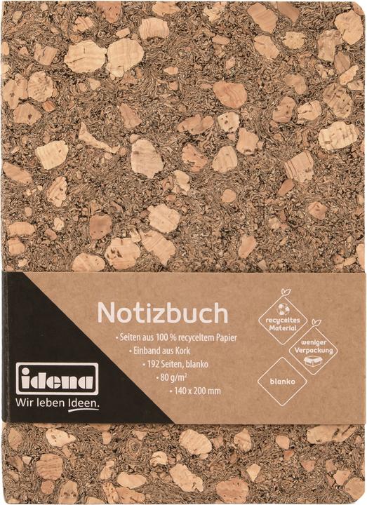 Produktbild Idena Notizbuch Kork blanko 192 Blatt 20x14cm (14 x 20 cm, Blanko, Harter Einband)