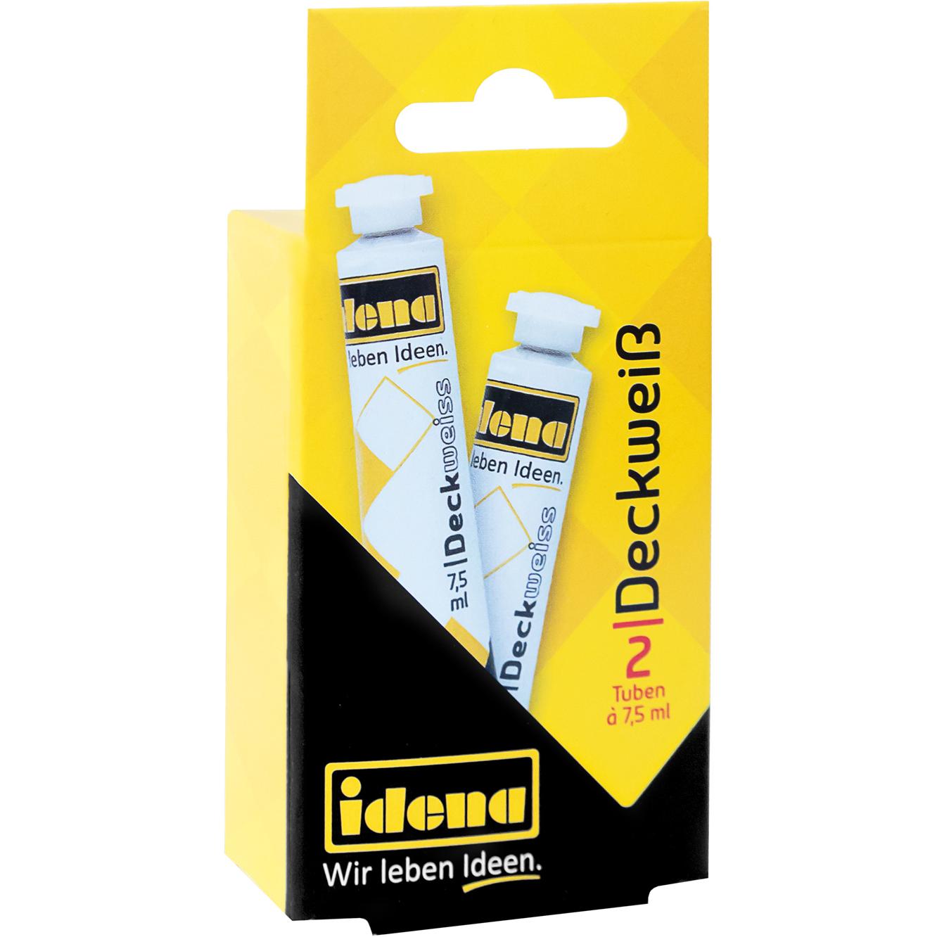 Idena, Künstlerfarbe + Bastelfarbe, Deckweiss 2 Tuben a 7,5ml (Weiss, 7.50 ml)