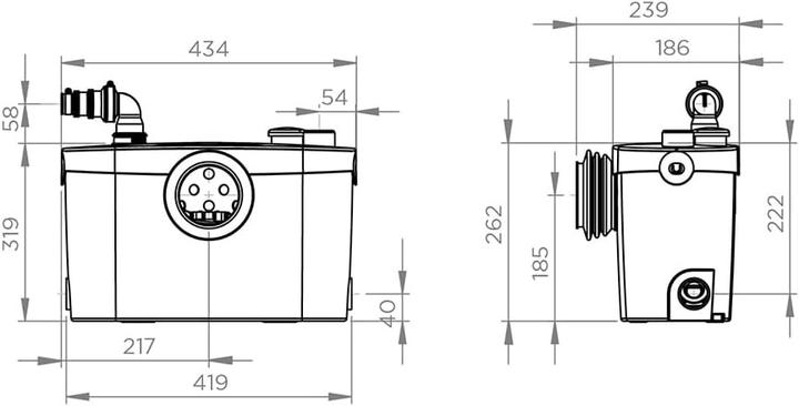 Productafbeelding SFA SaniPro XR UP hefinstallatie voor kleine WC's