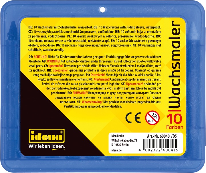 Actual product image Idena Wax Crayon Box of 10 (Multicoloured, 10 x)