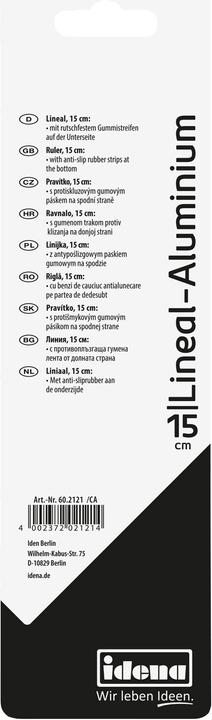 Actual product image Idena Ruler 15cm Aluminium (15 cm)