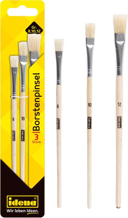 Idena Bristle brush 3 sizes 8, 10, 12 FSC100%