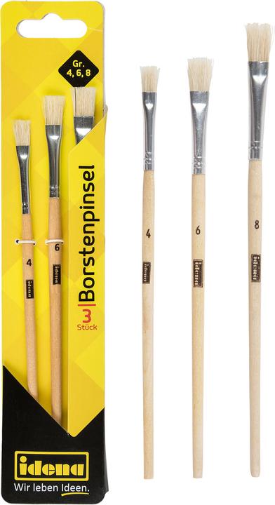 Actual product image Idena Bristle brush 3sizes 4, 6, 8 FSC100%