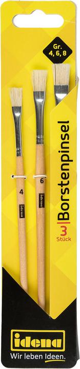 Actual product image Idena Bristle brush 3sizes 4, 6, 8 FSC100%
