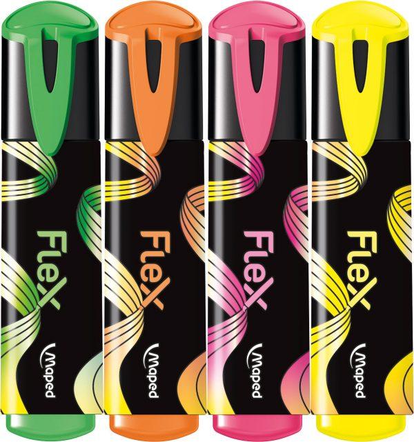 Produktbild Maped Textmarker, Markierstift FLUO PEPS FLEX - extra-weiche, flexible Spitze - perfektes Markier- (4x)