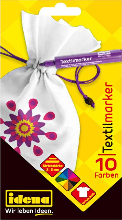 Produktbild Idena Textilmarker 10er 2-5mm 10 Farben (Mehrfarbig, 5 mm, 10 x)