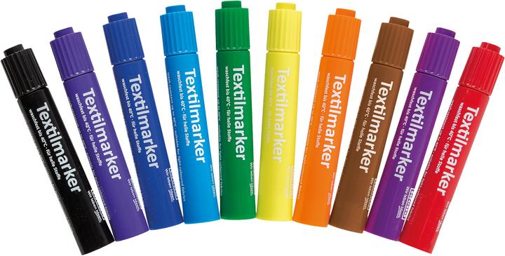 Produktbild Idena Textilmarker 10er 2-5mm 10 Farben (Mehrfarbig, 5 mm, 10 x)