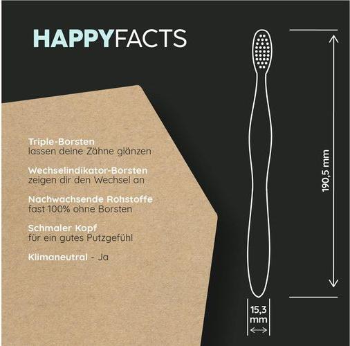 Produktbild happybrush Handzahnbürste Eco Change Medium (Mittel, 2 x)