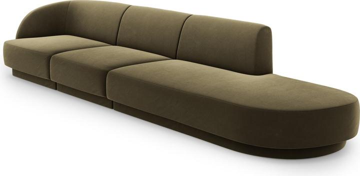 Actual product image Micadoni Right Velvet Sofa, "Miley", 4 Seats, 323x90x70Made in Europe (Modular sofa, 4-seater)